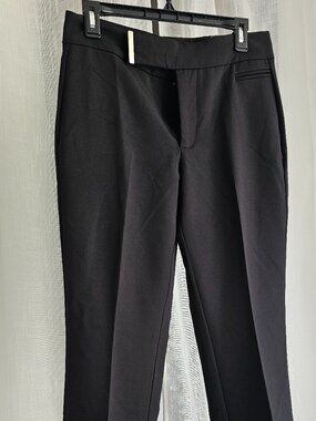 Liverpool Extended Tab Waist Crop Flare Pants Black Size 4 NWT
